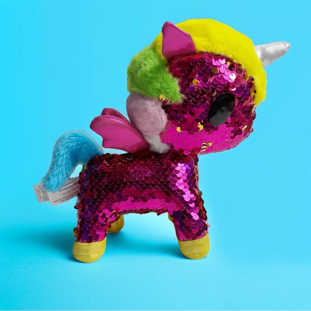 Tokidoki Unicorno Sequin Fuchsia And Gold Comet Plush Toy